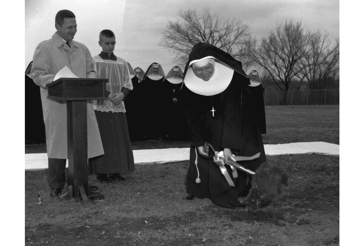 1958 Groundbreaking Mother Agatha - Sisters of St. Francis of the Martyr St. George