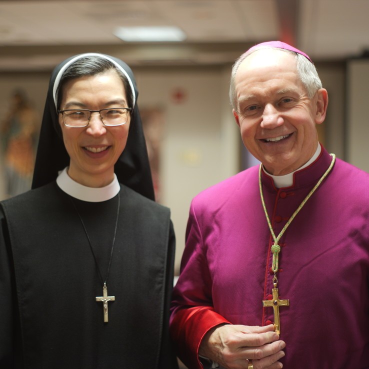 Sr. M. Maximilia and Bishop Thomas J. Paprocki | Sisters of St. Francis of the Martyr St. George | FSGM
