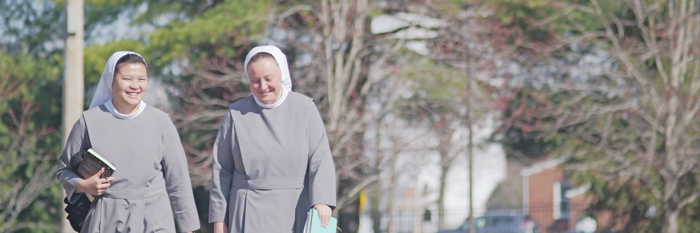 Sr. Stana Maria & Sr. M. Magdalena, walking - Sisters of St. Francis of the Martyr St. George